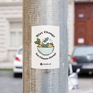Vegan.at Sticker Diet Change Not Climate Change
